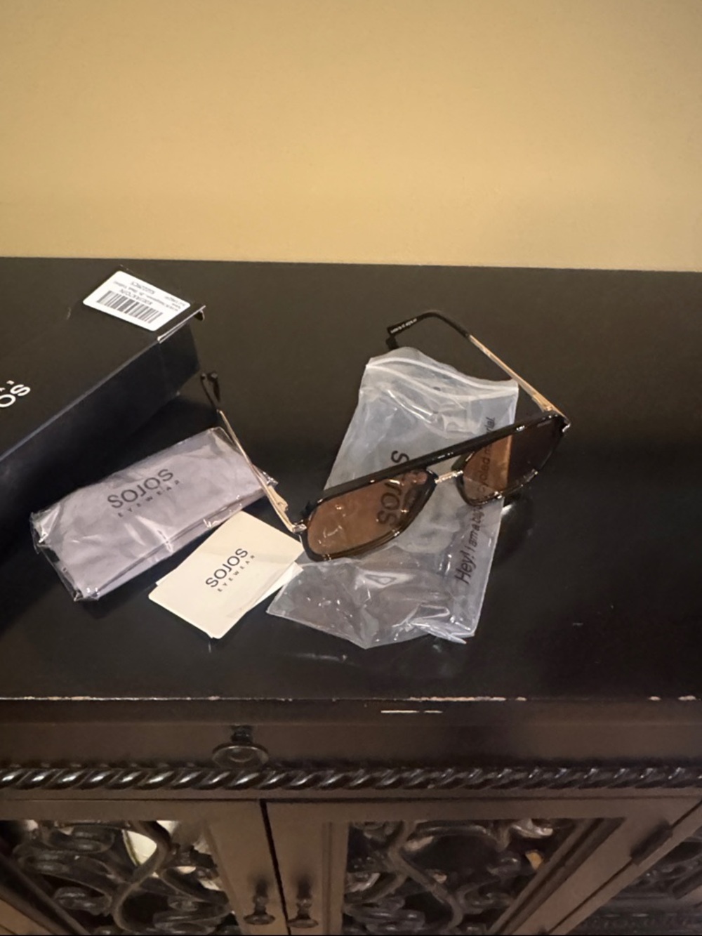 SOJOS Women’s Brown Lens Rectangular Sunglasses